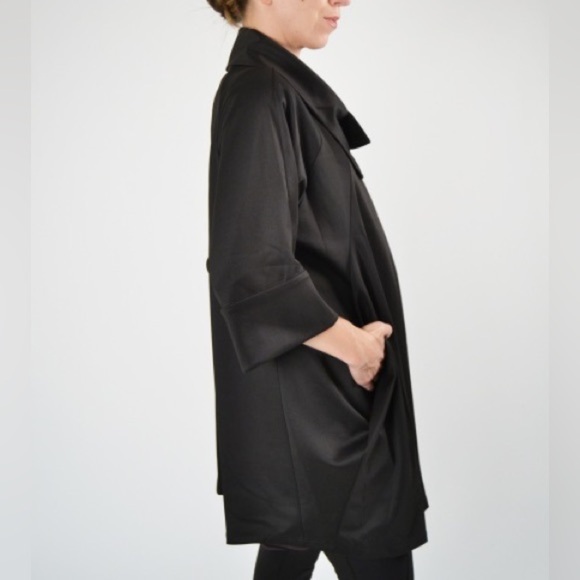 COMFY USA $155 Shawl Collar Draped Pleated Stretch Cuffed Jacket Top Green Sz XS - Picture 3 of 14